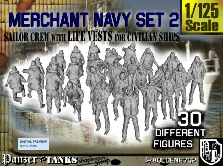 1/125 Merchant Navy Crew Set 2 3d printed 