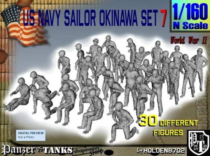 1/160 US Navy Okinawa Set 7 3d printed