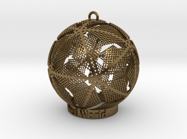 Pixel World Ornament for lighting days 3d printed Bronze is great