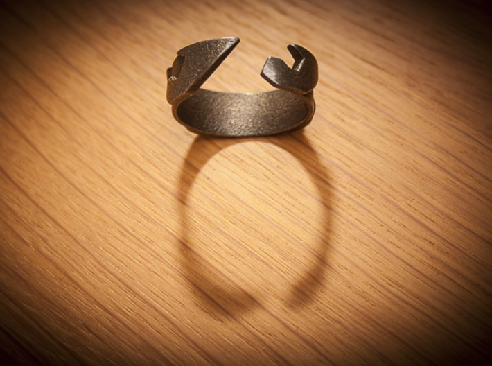 Surf / Wave Ring 3d printed Matte Bronze Steel