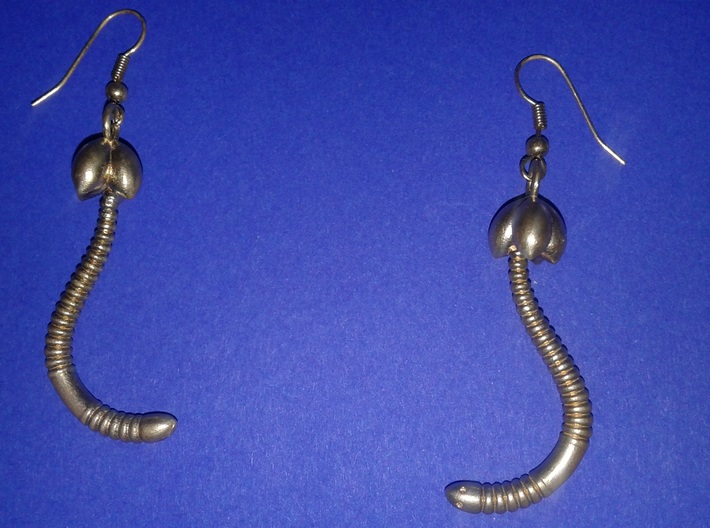 d. &quot;Life of a worm&quot; Part 4 - &quot;Baby worm&quot; earrings 3d printed