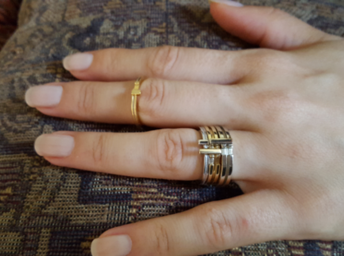 Slim Stackable Ring Size 7 3d printed Mix-n-Match