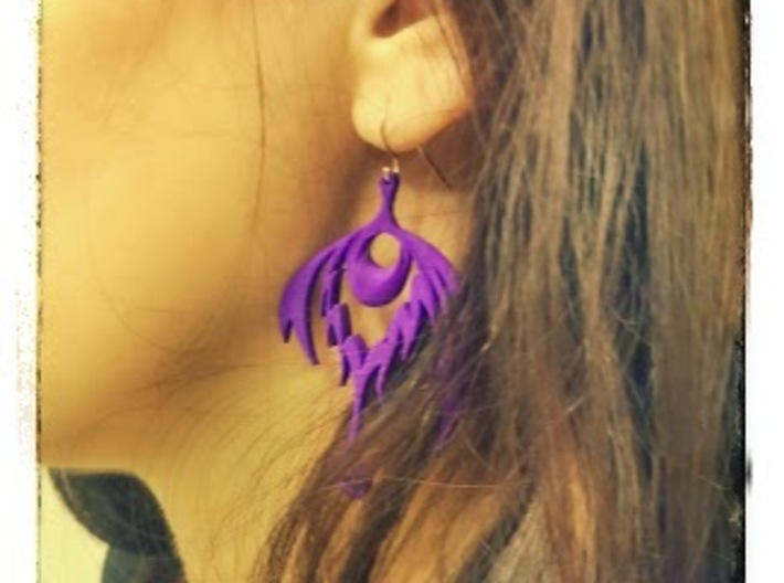 Peacock Feather Earrings 3d printed 