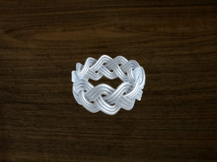 Turk's Head Knot Ring 3 Part X 11 Bight - Size 7 3d printed 