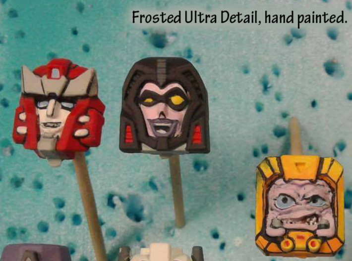 Gobots Crasher Face (Titans Return) 3d printed Hand painted frosted ultra detail (shown with other faces)