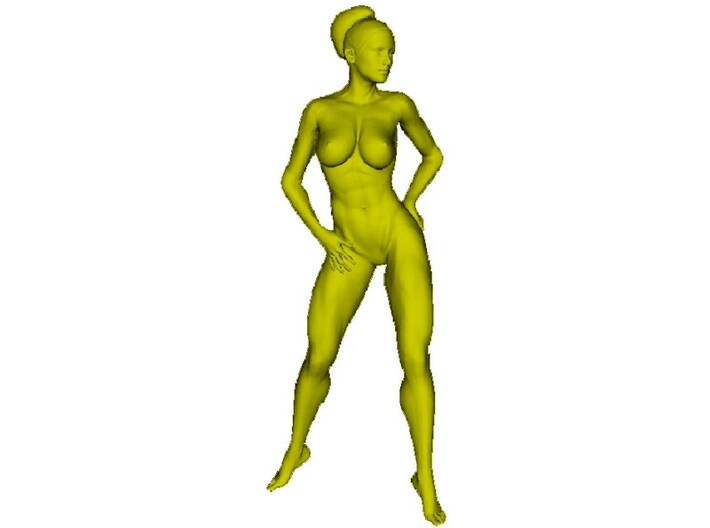 1/18 scale nude beach girl posing figure C 3d printed