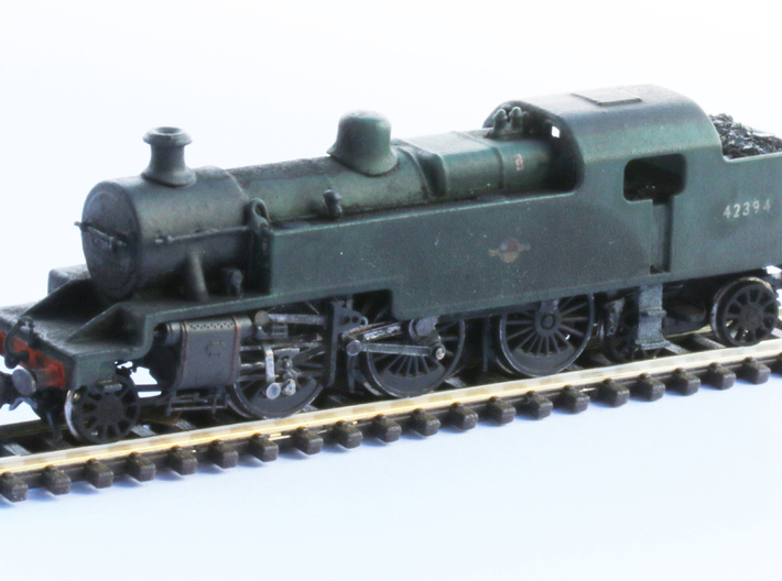 Fowler 2-6-4T Model 2mm 3d printed A completed Model of the Fowler 2-6-4t mounted on the Farish Fairburn chassis. Thloco is painted to represent  42394 as she ran in and around the Leeds area in the last few years of her life.