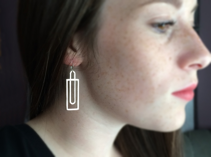 Simple Rectangles - Architectural Earrings 3d printed Minimalist design for classic good looks.