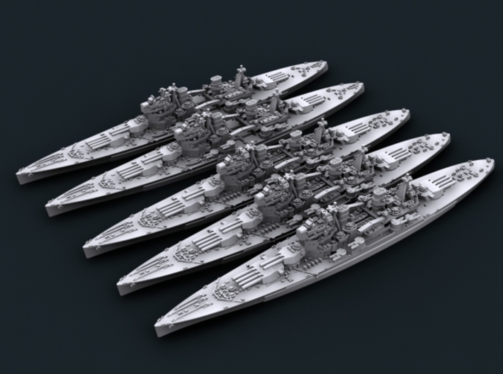 1/4800 WW2 Royal Navy King George V Class BBs 3d printed Computer software render