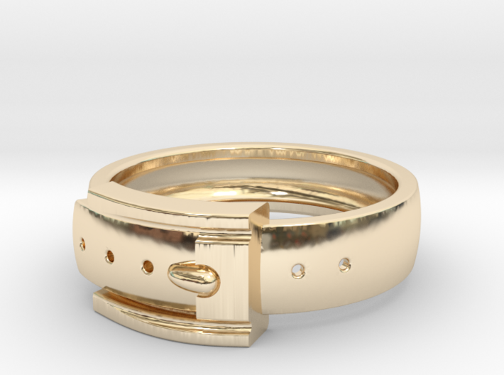 Belt Buckle Ring (Sizes 5 - 11.5) (Customisable) 3d printed