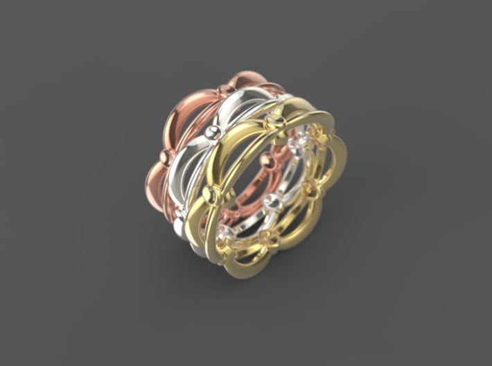 Stackable "Kinetic" Ring 3d printed 