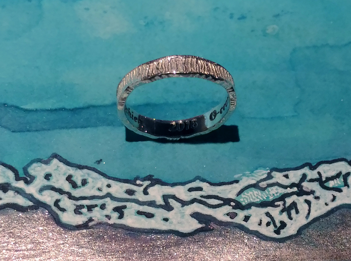 O-cean Pinky Ring (Size 4) 3d printed 
