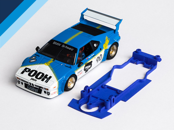 1/32 Chassis for Fly BMW M1 for Slot.it pod 3d printed Chassis compatible with Fly BMW M1 body (not included)