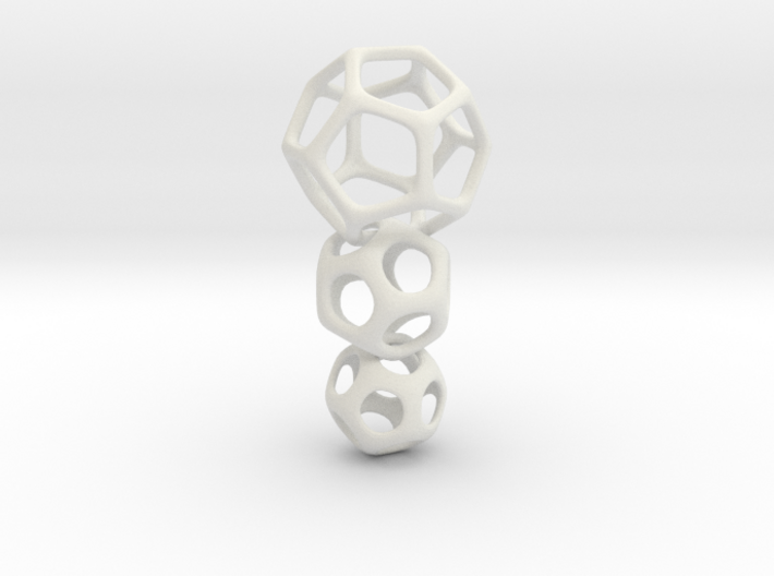 Interlocked Platonic Pendant - 3pts 3d printed