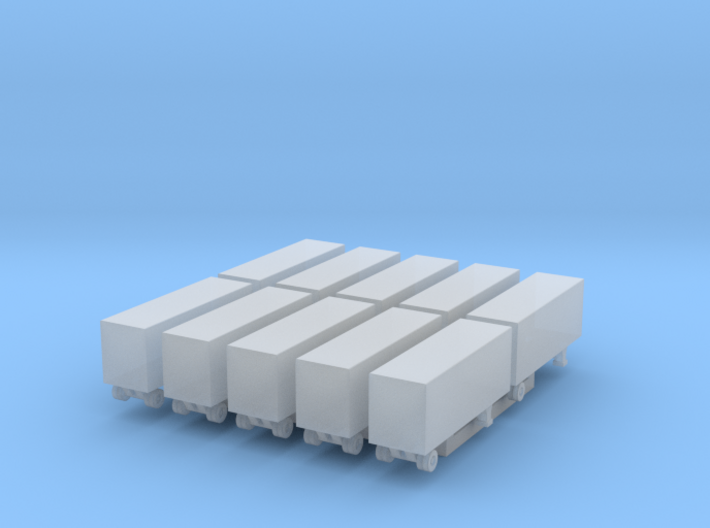 28 Foot Box Trailer - Set of 10 - 1:700scale 3d printed