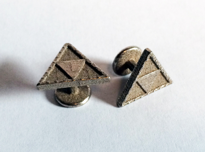 Triforce Cufflinks 3d printed Cufflinks printed in stainless steel.