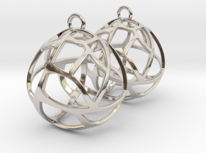 Earrings Spherical Mesh 3d printed