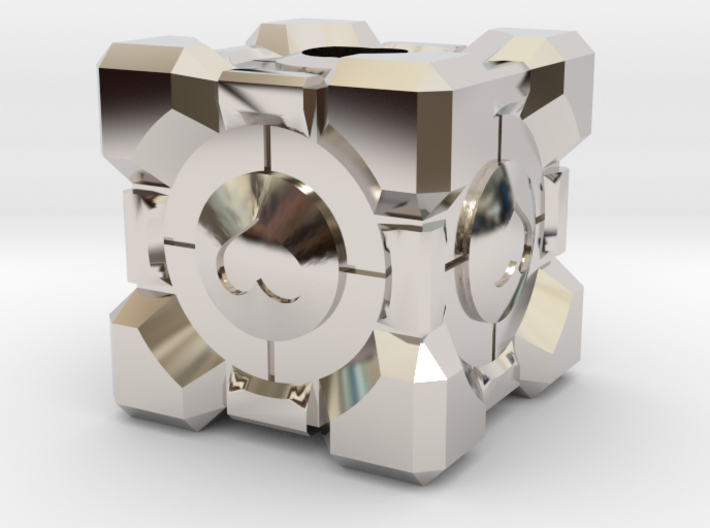 Companion Cube Lanyard Bead 3d printed