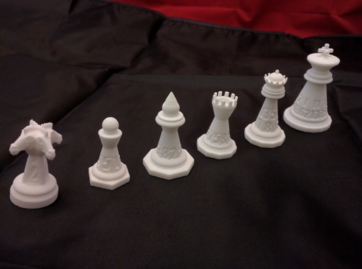 Chess shaped Dice (hollow) 3d printed 6 of 7 in WSF