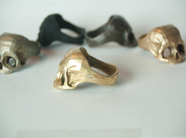 Brass Skull Ring by Bits to Atoms 3d printed Brass Skull Ring by Bits to Atoms
