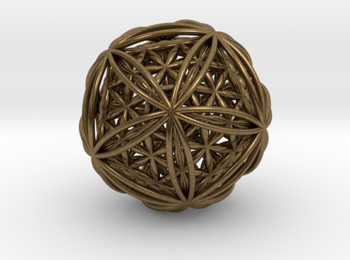Icosasphere w/Nest Flower of Life Icosahedron 1.8&quot; 3d printed
