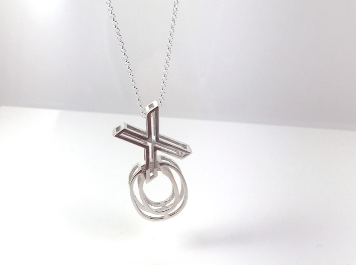XO Interlocking necklace 3d printed XO necklace in polished silver