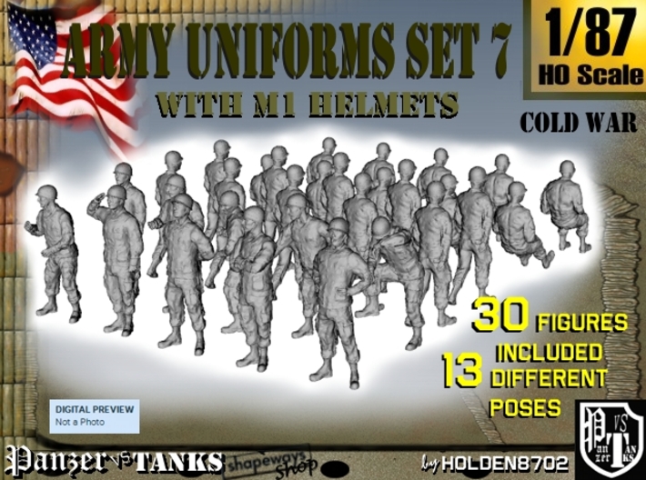 1-87 Army Modern Uniforms Set7 3d printed