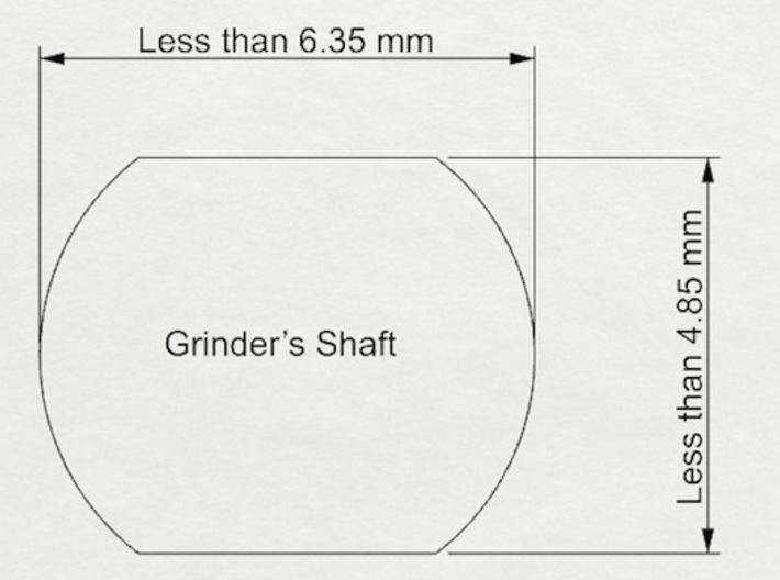 Coffee Grinder Bit for Drill Driver CDR-L 3d printed The available size of rounded rectangle shaft of coffee grinders