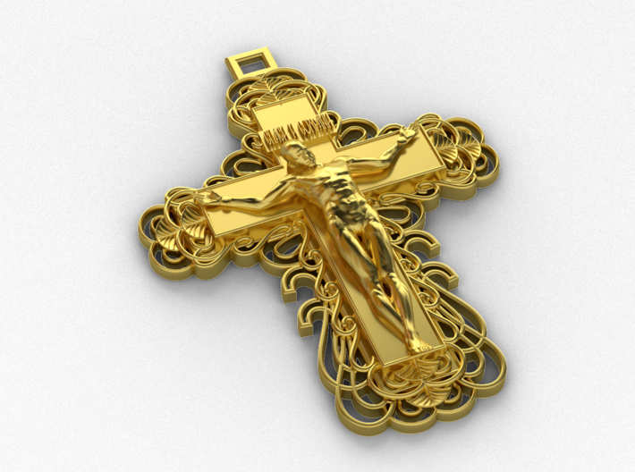 Cross with Jesus  3d printed 