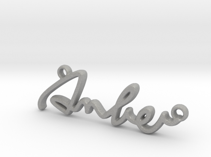 AMBER Script First Name Pendant 3d printed