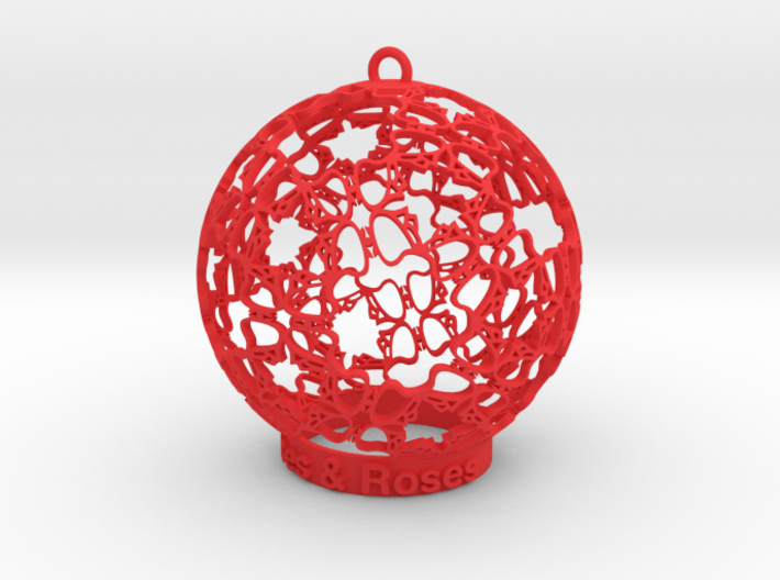 Roses &amp; Roses Ornament 3d printed Roses are red.