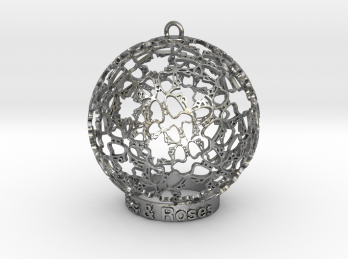 Roses &amp; Roses Ornament 3d printed Roses in silver are shining spectacularly.