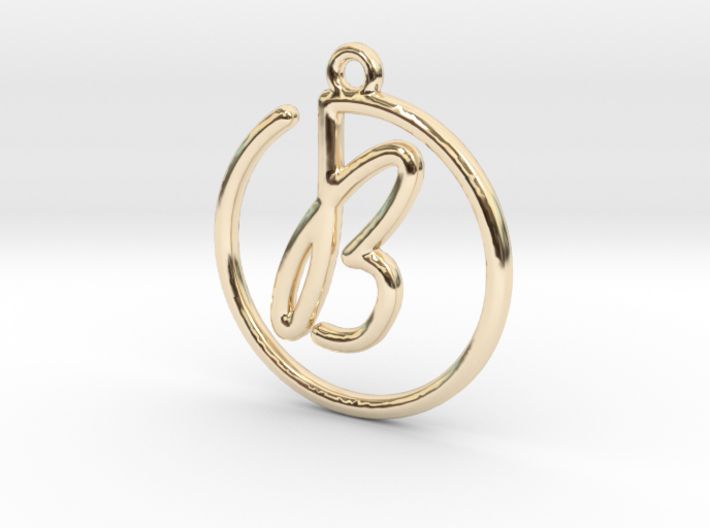 B Script Monogram Pendant 3d printed