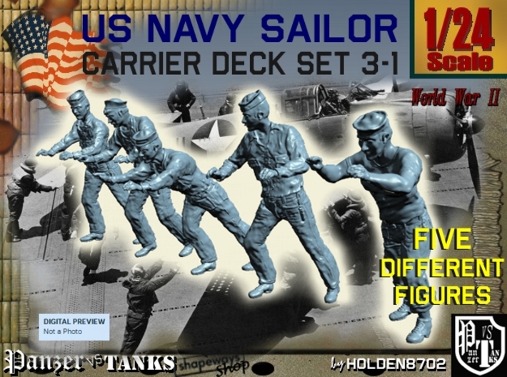 1-24 US Navy Carrier Deck Set 3-1 3d printed 