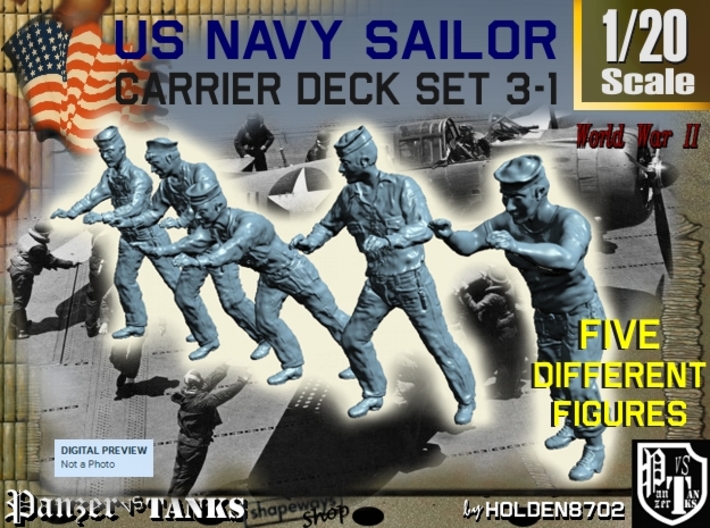 1-20 US Navy Carrier Deck Set 3-1 3d printed