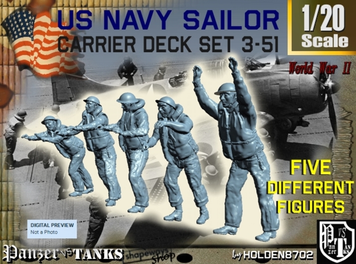1-20 US Navy Carrier Deck Set 3-51 3d printed