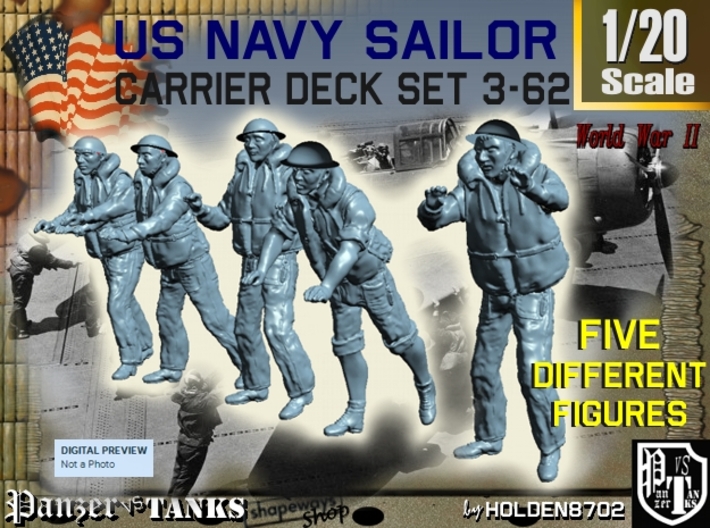 1-20 US Navy Carrier Deck Set 3-62 3d printed