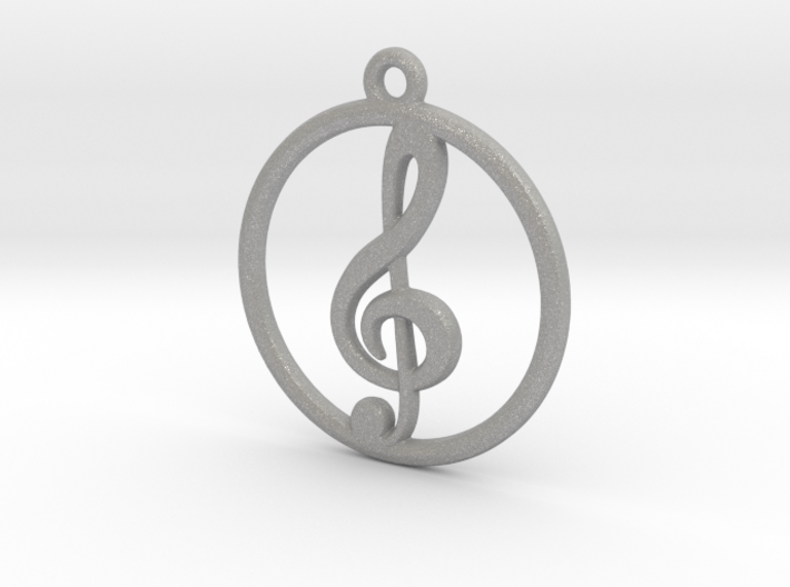 Treble Clef &amp; Ring Pendant 3d printed