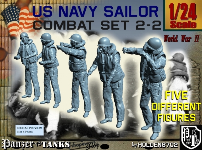 1-24 US Navy Sailors Combat SET 2-2 3d printed