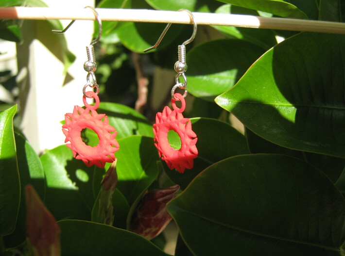 Spiky Sun Earrings 3d printed