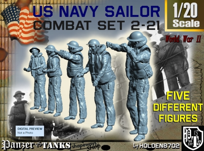 1-20 US Navy Sailors Combat SET 2-21 3d printed