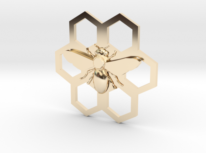 Bee Hive Honey Comb Charm Necklace Pendant 3d printed