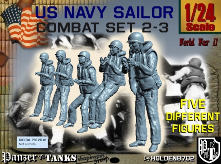 1-24 US Navy Sailors Combat SET 2-3 3d printed
