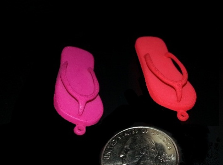 Flip Flop Pendant 3d printed (picture is digitally altered version of the Flip Flop Locket, changing the sole to be thinner and solid)