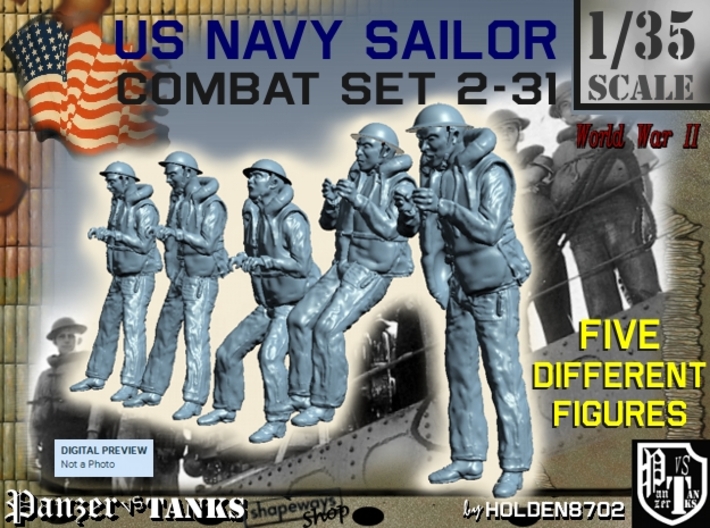 1-35 US Navy Sailors Combat SET 2-31 3d printed