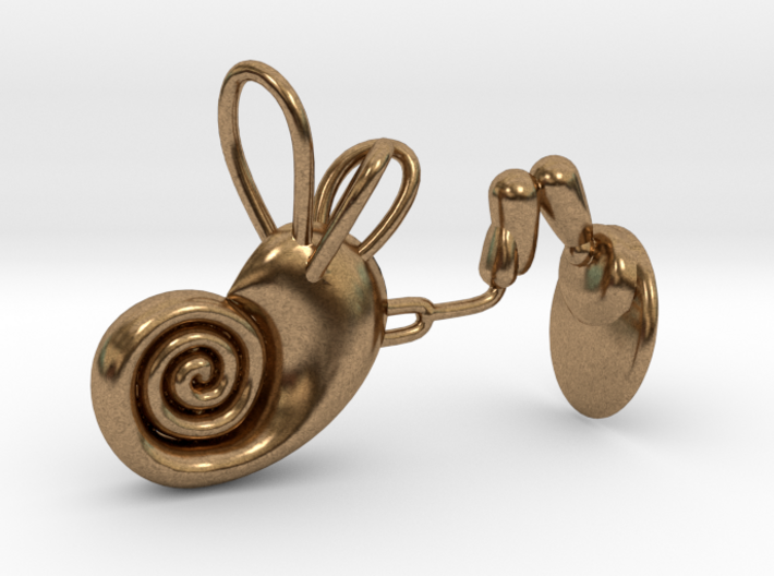 Human ear cochlea pendant 3d printed