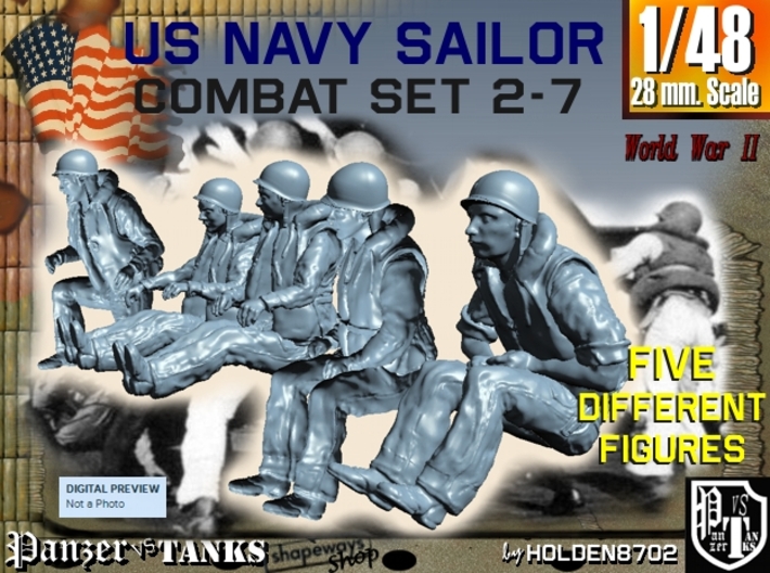 1-48 US Navy Sailors Combat SET 2-7 3d printed