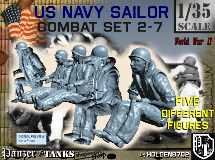 1-35 US Navy Sailors Combat SET 2-7 3d printed