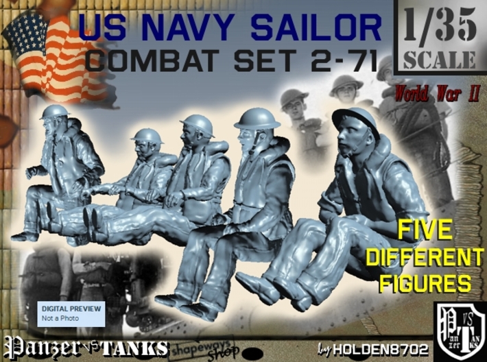 1-35 US Navy Sailors Combat SET 2-71 3d printed