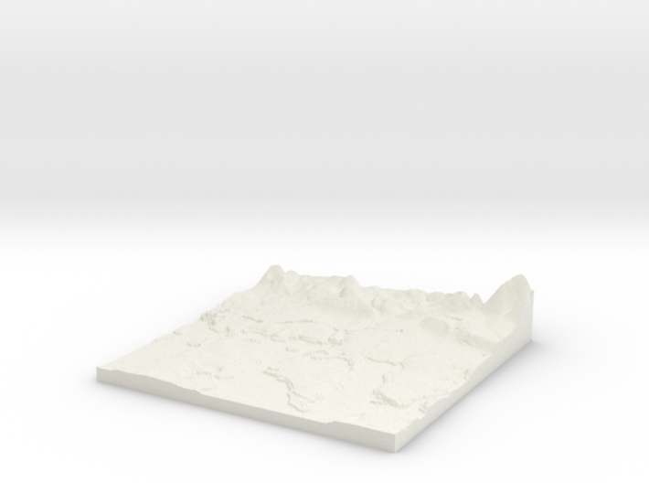 Relief Map of Havant, Hayling and Emsworth area. 3d printed